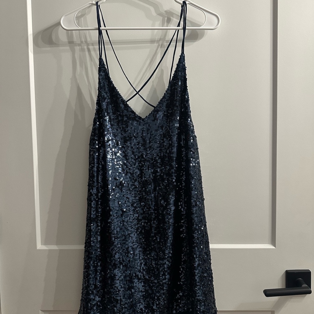 Free People Midnight Sequin Backless Dress